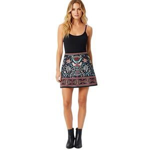 Verte Skirt Sz Small Boho  Bohemian Festival Tribal Embroidered Mini Earthy